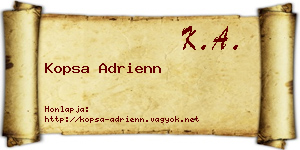 Kopsa Adrienn névjegykártya